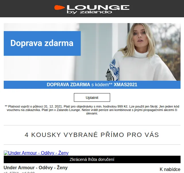 Lounge by Zalando: Under Armour a JOOP! až -75% – červen 2026 | Nuslet.cz