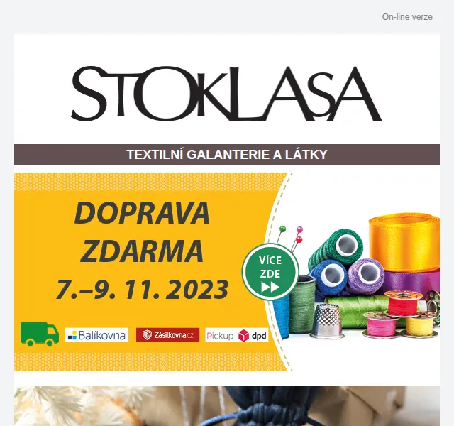 Stoklasa: Doprava zdarma na vánoční pytlíky – červenec 2026 | Nuslet.cz