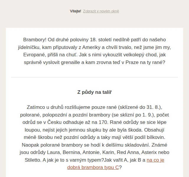 Jídlo a radost: Brambory a bramborové speciality – červenec 2026 | Nuslet.cz