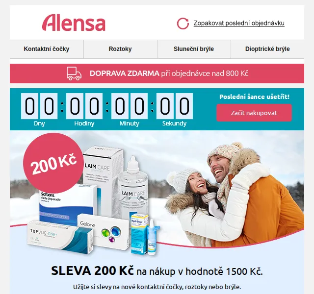 Alensa: SLEVA 200 Kč na celý nákup – srpen 2026 | Nuslet.cz