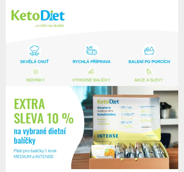 KetoDiet: Extra sleva 10 % na dietní balíčky – červen 2026 | Nuslet.cz