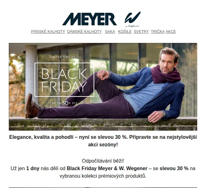 Meyer Wegener: sleva 30 % na Black Friday – červenec 2026 | Nuslet.cz