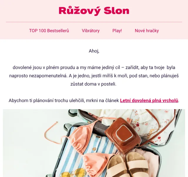 Růžový Slon: Erotické hračky až -30 % – červenec 2026 | Nuslet.cz