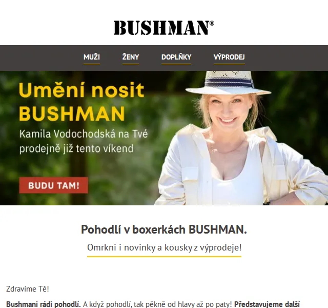 BUSHMAN: Boxerky EDWARD a výprodej – červen 2026 | Nuslet.cz