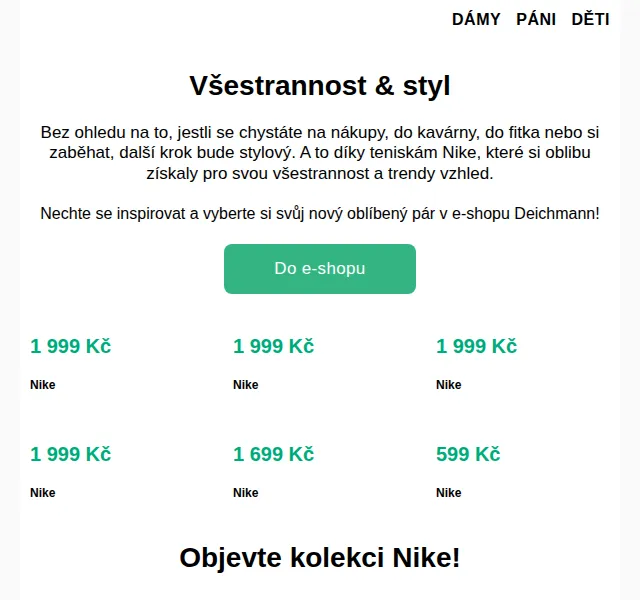 DEICHMANN: Nike tenisky od 599 Kč – červenec 2026 | Nuslet.cz