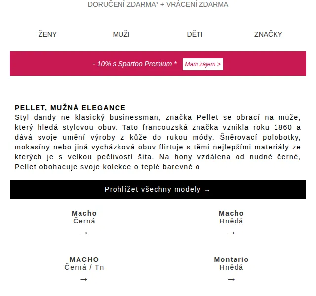 Spartoo: Doručení zdarma Pellet, Lacoste, Selected, Patagonia – červenec 2026 | Nuslet.cz