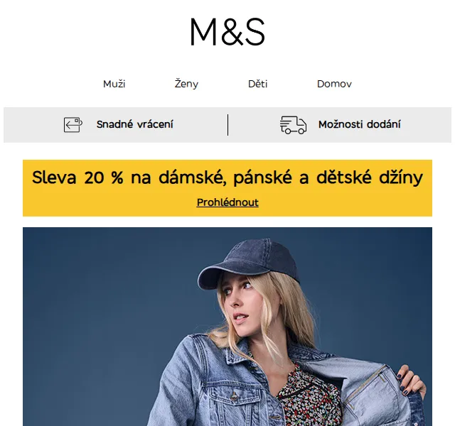 Marks and Spencer: 20% sleva na džíny – červenec 2026 | Nuslet.cz