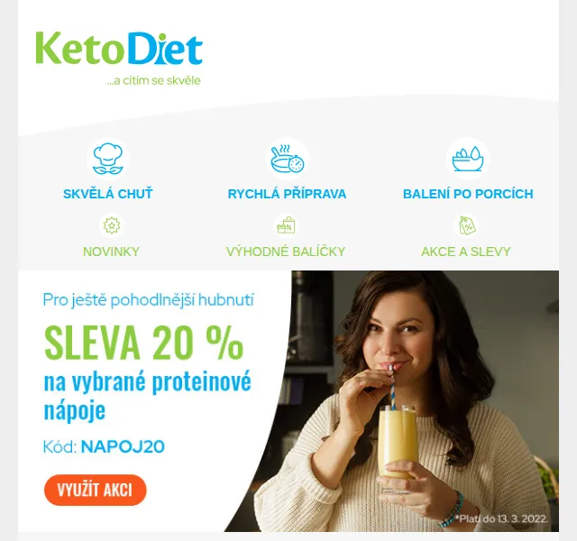 KetoDiet: –20 % na proteinové nápoje a Collagen Plus za 990 Kč – červen 2026 | Nuslet.cz