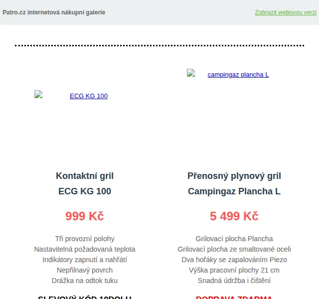 Patro.cz: Výprodej grilů od 999 Kč – červenec 2026 | Nuslet.cz
