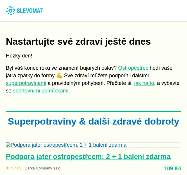 Slevomat: Superpotraviny a sportovní vybavení – červen 2026 | Nuslet.cz