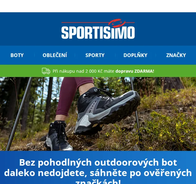 Sportisimo: Trekovky adidas, Salomon, Columbia se slevou až 43 % – červen 2026 | Nuslet.cz