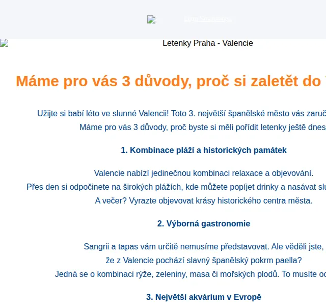 Smartwings: letenky do Valencie od 2 665 Kč – červenec 2026 | Nuslet.cz