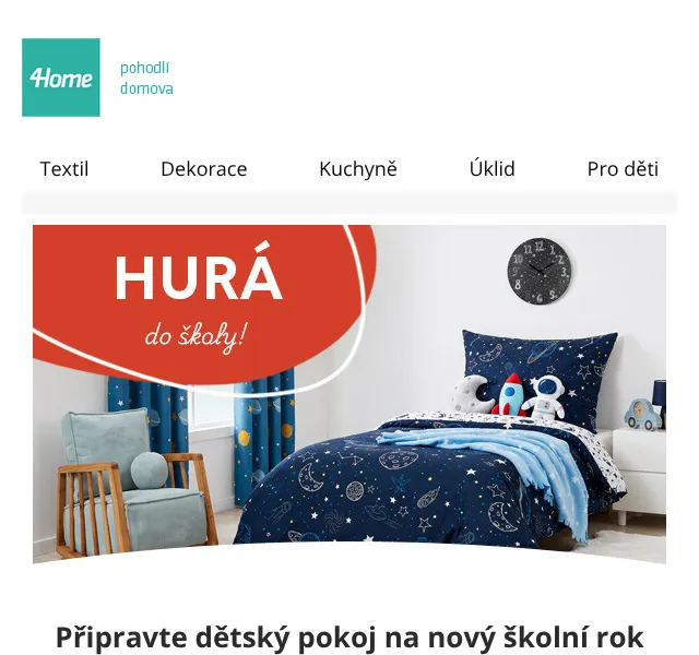 4home.cz: Dětské povlečení až -38 % – srpen 2026