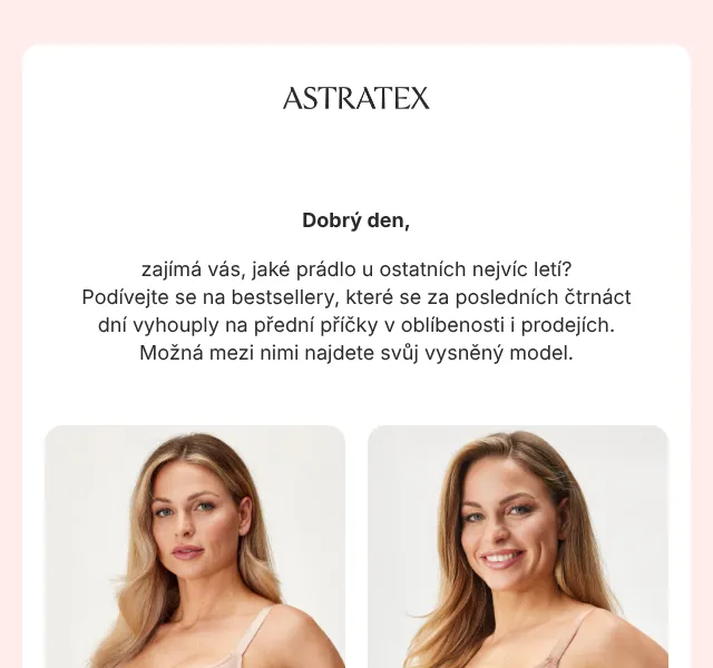 Astratex: Podprsenky se slevou až 70 % – květen 2026 | Nuslet.cz