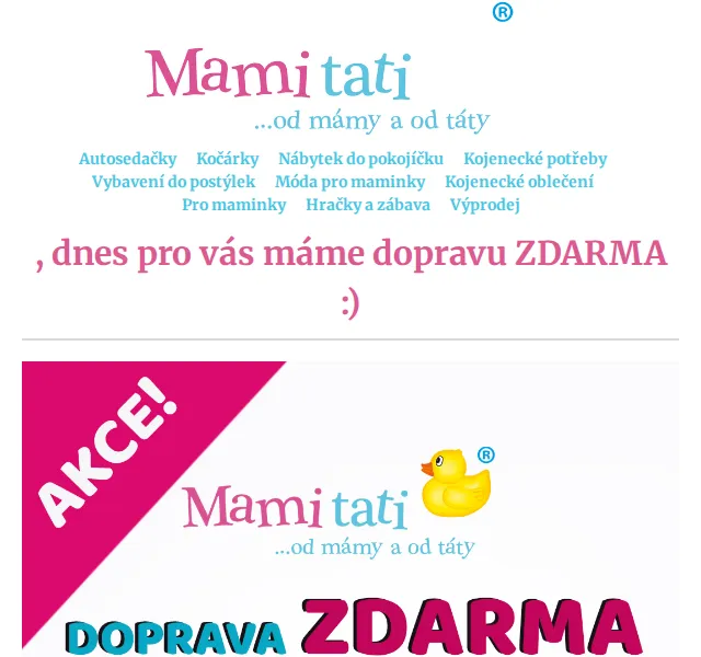 Mamitati.cz: Doprava ZDARMA – červenec 2026 | Nuslet.cz