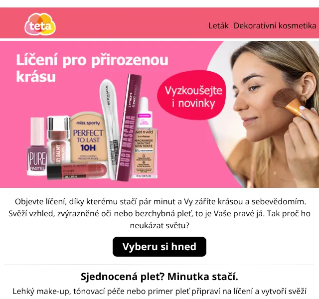 Teta drogerie: Dekorativní kosmetika v akci – červen 2026