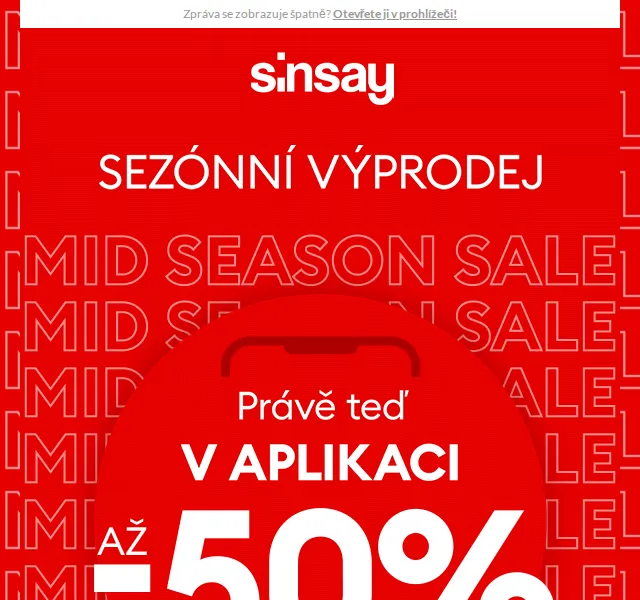 Sinsay: Sezónní výprodej až -50% – červenec 2026 | Nuslet.cz