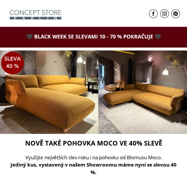 Concept Store Karlín: Black Week slevy 10–70 % – červenec 2026 | Nuslet.cz