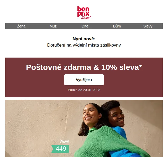 Bonprix: Poštovné zdarma & 10% sleva na vše – červen 2026 | Nuslet.cz