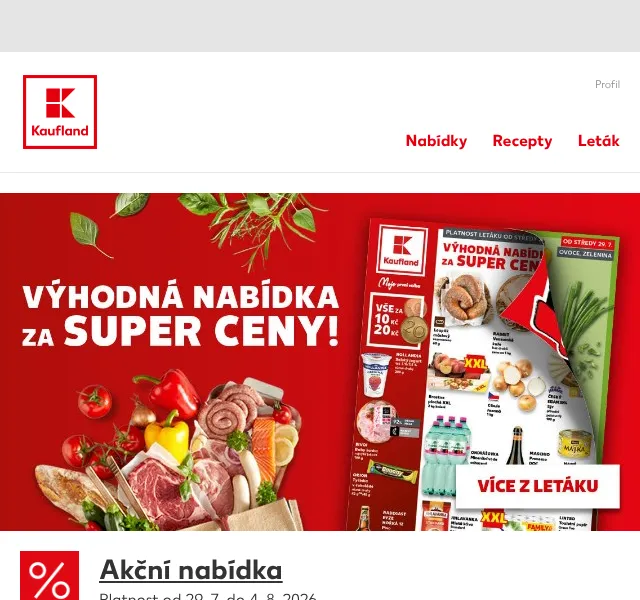 Kaufland: Jogurt -54 %, pivo -39 % – srpen 2026
