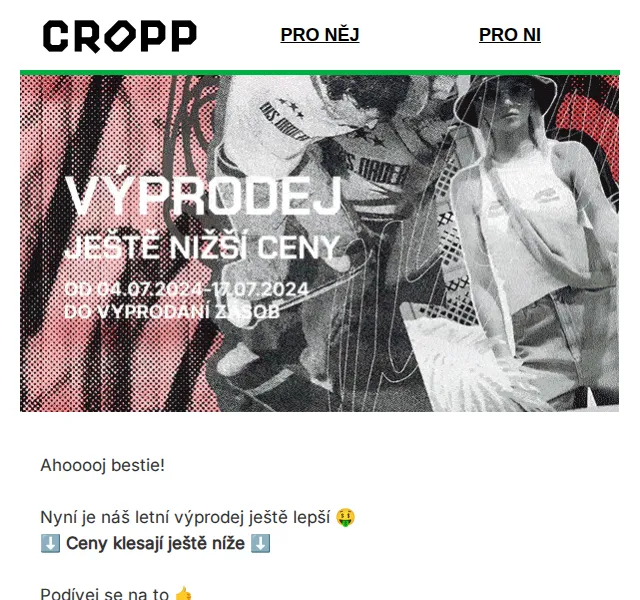 Cropp: Letní výprodej se slevami až 50 % – červenec 2026 | Nuslet.cz
