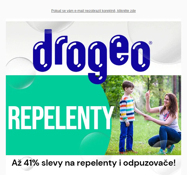 Drogeo: až 41% slevy na repelenty a odpuzovače – červen 2026 | Nuslet.cz
