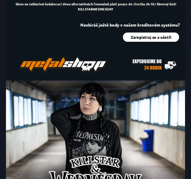 METALSHOP: 10% sleva na KILLSTAR x Wednesday – říjen 2023 | Nuslet.cz