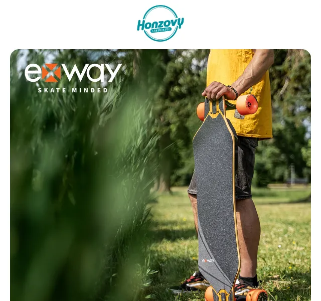 Honzovy Longboardy: Sleva až 32 % na elektrické longboardy Exway – červenec 2026 | Nuslet.cz
