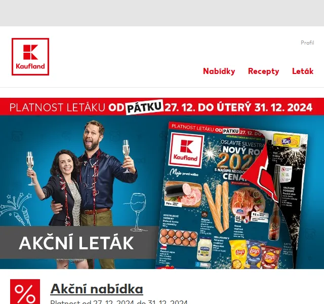 Kaufland: Silvestrovské slevy až 40 % – červenec 2026 | Nuslet.cz