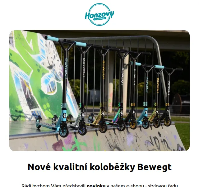 Honzovy Longboardy: Nová řada freestyle koloběžek Bewegt – červen 2026 | Nuslet.cz