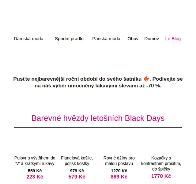 Blancheporte: Podzimní móda až -70 % – červenec 2026 | Nuslet.cz