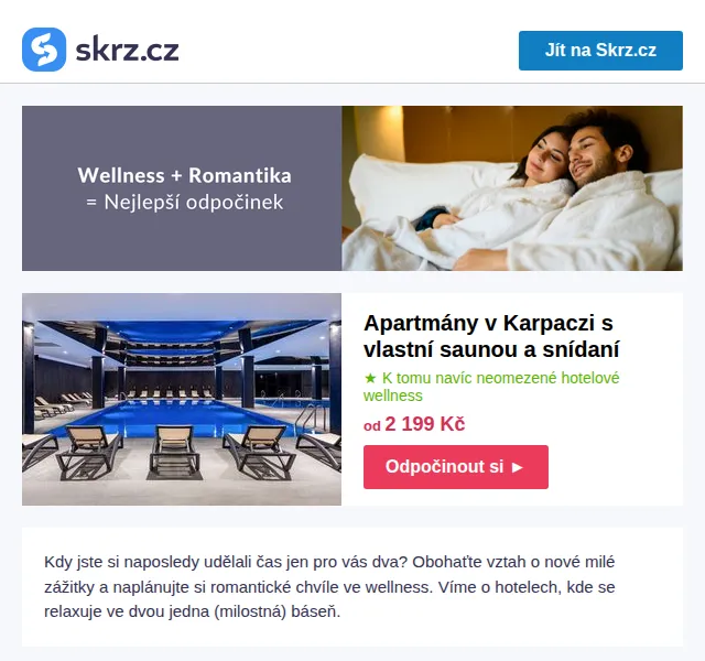 Skrz: Wellness pobyty s procedurami od 1 490 Kč – červen 2026 | Nuslet.cz