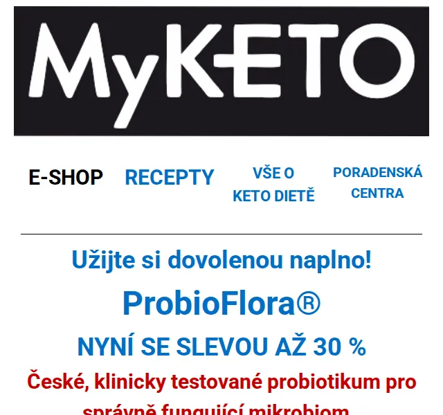 MyKETO: Probioflora se slevou až 30 % – červenec 2026 | Nuslet.cz