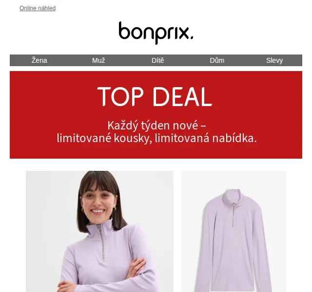 Bonprix: TOP DEALS týdne – sleva až 60 % – duben 2026