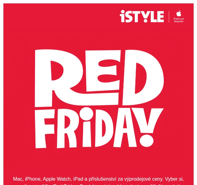 iSTYLE: Red Friday slevy – červen 2026 | Nuslet.cz