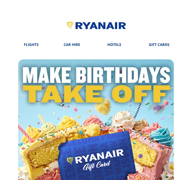 Ryanair: Dárkový poukaz na letenky – září 2026