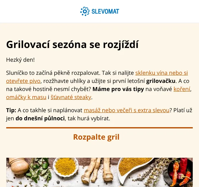 Slevomat: Grilování 2026 – Koření, Maso, Nápoje – Duben
