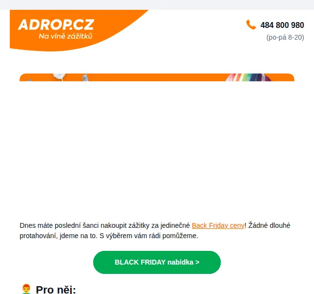 Adrop: Black Friday zážitky – ATV, seskok, výroba piva – červenec 2026 | Nuslet.cz