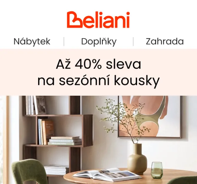Beliani.cz: až 40 % sleva na nábytek – září 2026