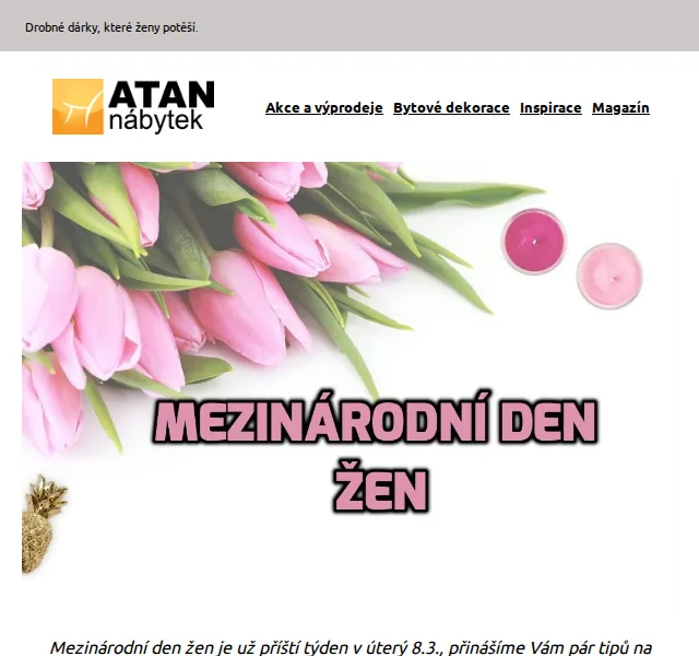 ATAN nábytek: Dárky k MDŽ – březen 2026 | Nuslet.cz