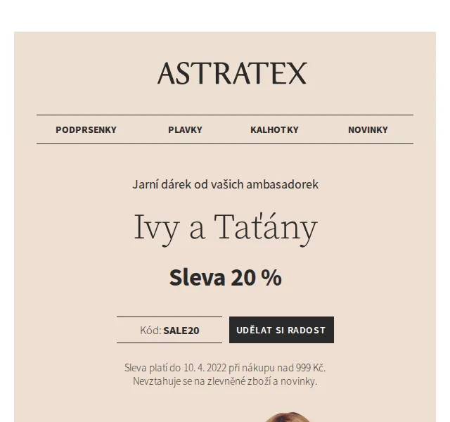Astratex.cz: 20% sleva na plavky a doprava zdarma – červen 2026 | Nuslet.cz