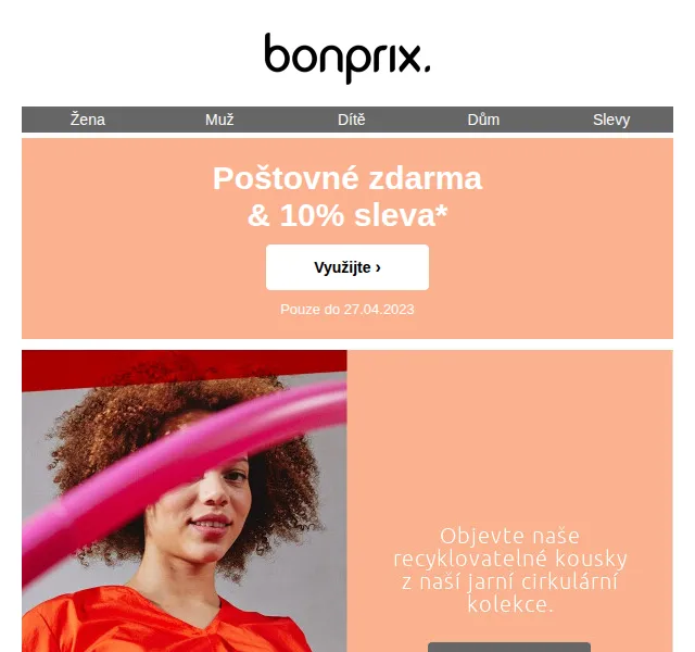 bonprix: 10% sleva + poštovné zdarma – červen 2026 | Nuslet.cz