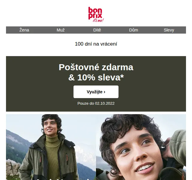 bonprix: Poštovné zdarma + 10% sleva – říjen 2026 | Nuslet.cz