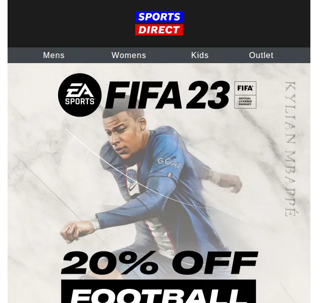 Sportsdirect: FIFA 23 s 20% slevou na fotbal – červen 2026 | Nuslet.cz