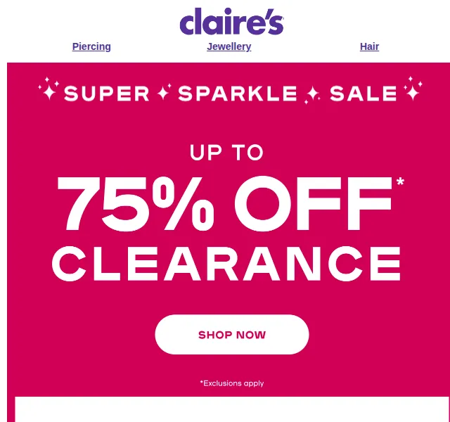 Claire's: Výprodej šperků a piercingu – červenec 2026 | Nuslet.cz