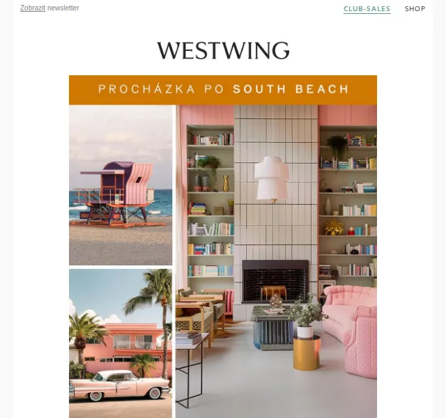 Westwing: Designový nábytek a dekorace – Art Déco Miami – červenec 2026 | Nuslet.cz