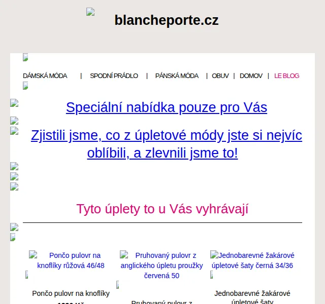 Blancheporte: Úpletové hvězdy zimy až -80 % – červen 2026 | Nuslet.cz