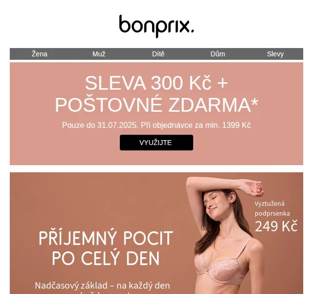 bonprix: SLEVA 300 Kč + poštovné zdarma – červenec 2026 | Nuslet.cz