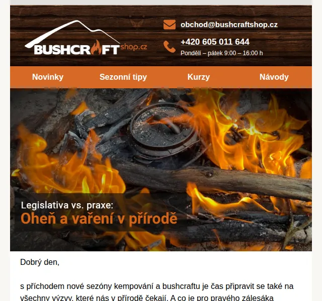 Bushcraftshop: E-book zdarma Oheň a vaření – červenec 2026 | Nuslet.cz