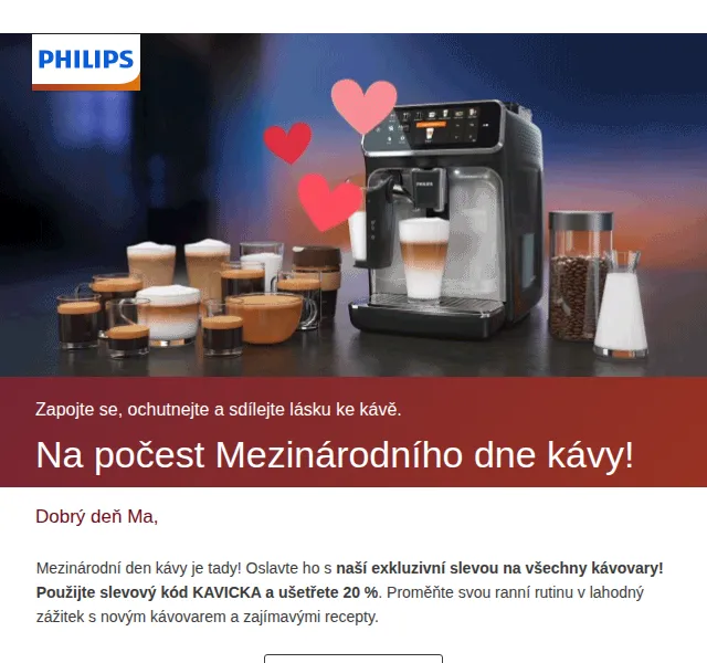 Philips: Sleva 20 % na kávovary – červen 2026 | Nuslet.cz